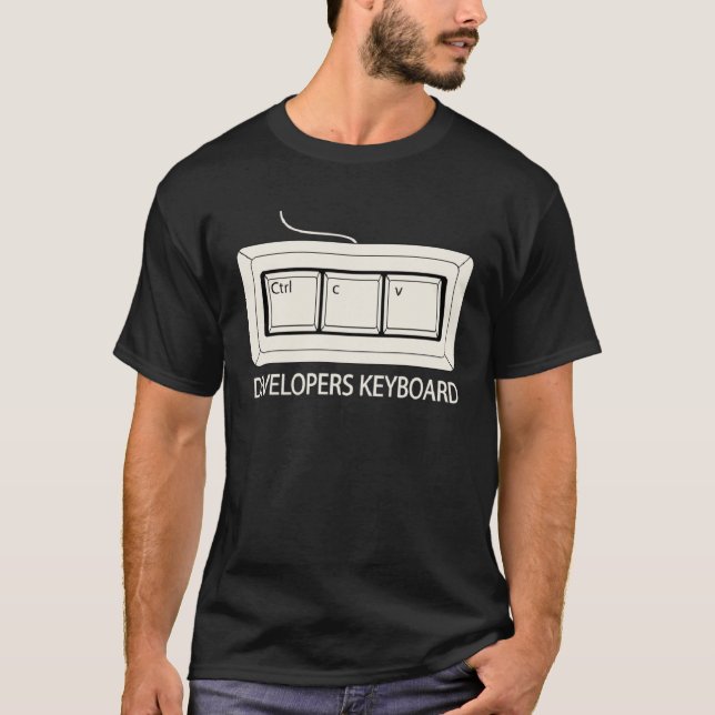 Entwickler-Webdesign an der Tastatur T-Shirt (Vorderseite)
