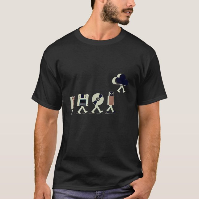 Entwicklung von Datenspeichergeräten USB-Diskette  T-Shirt (Vorderseite)