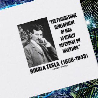 Entwicklungs-Mann-Erfindung Nikola Teslas Visitenkarte