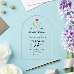Entwined Rings Wedding Acryleinladungen