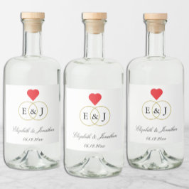 Entwined Rings Wedding Alkoholflaschenetikett