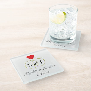 Entwined Rings Wedding Glasuntersetzer