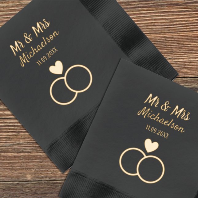 Entwined Rings Wedding Servietten Mit Folie (Von Creator hochgeladen)