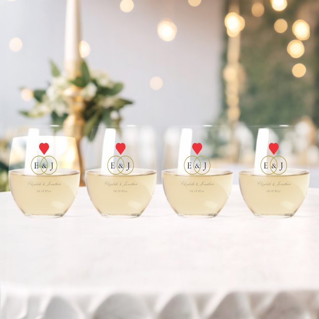 Entwined Rings Wedding Weinglas Ohne Stiel (Insitu (Hochzeit))