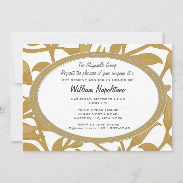Entwirrte Ruhestands-Abendessen-Einladung Einladung (Vorderseite)