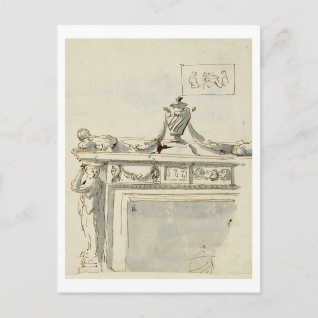 Entworfen für einen Kamin (Stift & Tinte) und wurd Postkarte (Vorderseite)