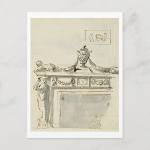 Entworfen für einen Kamin (Stift & Tinte) und wurd Postkarte