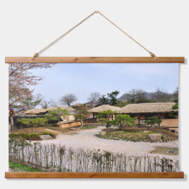 Entworfen mit einem Foto von Südkorea, Horizont Wandteppich Mit Holzrahmen