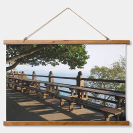 Entworfen mit einem Foto von Südkorea, Horizont Wandteppich Mit Holzrahmen