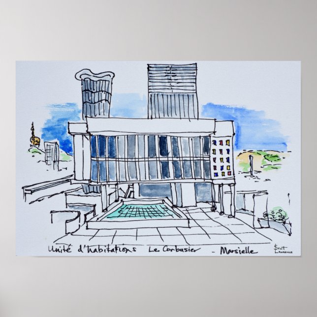 Entworfen von Le Corbusier | Marseille, Frankreich Poster (Vorne)