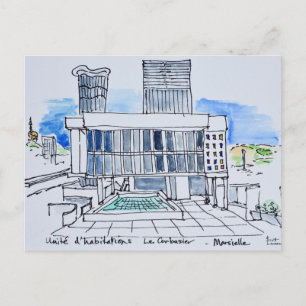 Entworfen von Le Corbusier   Marseille, Frankreich Postkarte