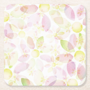 Entworfener Watercolor-Blumenhintergrund, Rechteckiger Pappuntersetzer