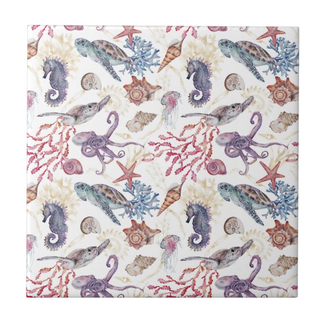 Entwurf 1 der Unterwasserfarben-Zusammenstellung Fliese (Vorderseite)