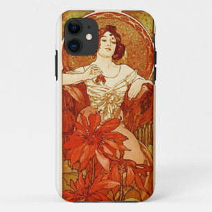 Entwurf Alphonse Mucha karminroter Telefon-Kasten Case-Mate iPhone Hülle