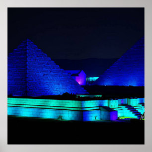 Entwurf blaue Pyramiden  Poster