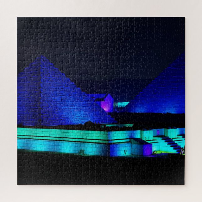 Entwurf blaue Pyramiden  Puzzle (Vertikal)