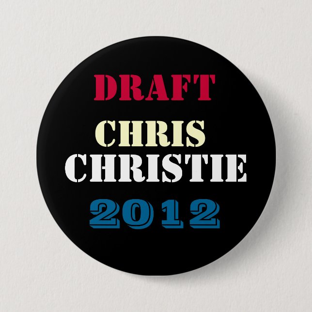 ENTWURF Chris CHRISTIE 2012 runder Kampagnen-Knopf Button (Vorderseite)