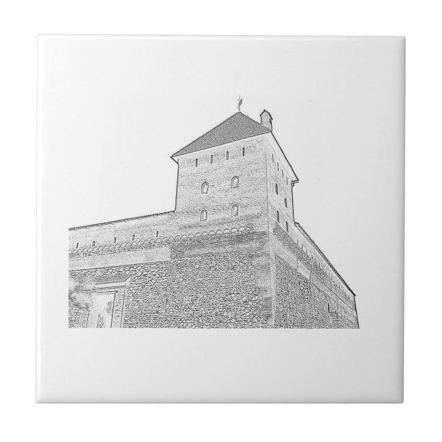Entwurf der alten Burg Fliese (Vorderseite)