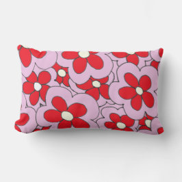 Entwurf der Blume Rot und Rosa Lendenkissen
