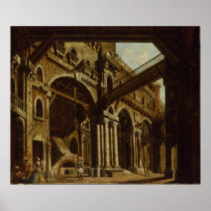 Entwurf der Bühne für Akt III der Oper Poster