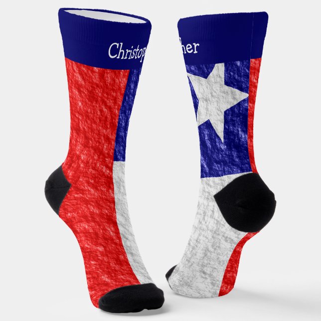 Entwurf der chilenischen Flagge Socken (Gewinkelt)