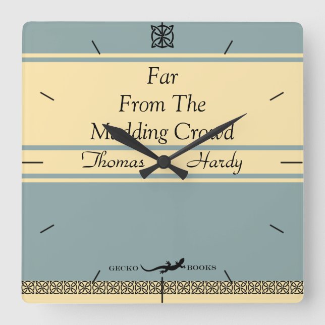 Entwurf der eigenen Retro-Buchabdeckung Quadratische Wanduhr (Vorderseite)