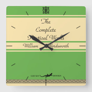 Entwurf der eigenen Retro-Buchabdeckung Quadratische Wanduhr