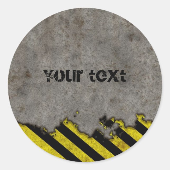 Entwurf der Gefahrenstreifen Runder Aufkleber (Vorderseite)