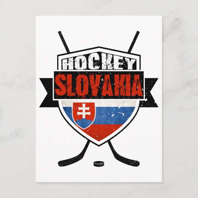 Entwurf der Hockey Slowakei-Flagge Postkarte (Vorderseite)