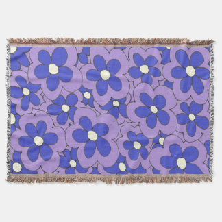 Entwurf der Lila und blauen Blume Decke