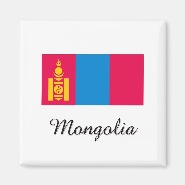 Entwurf der mongolischen Flagge Magnet (Vorne)
