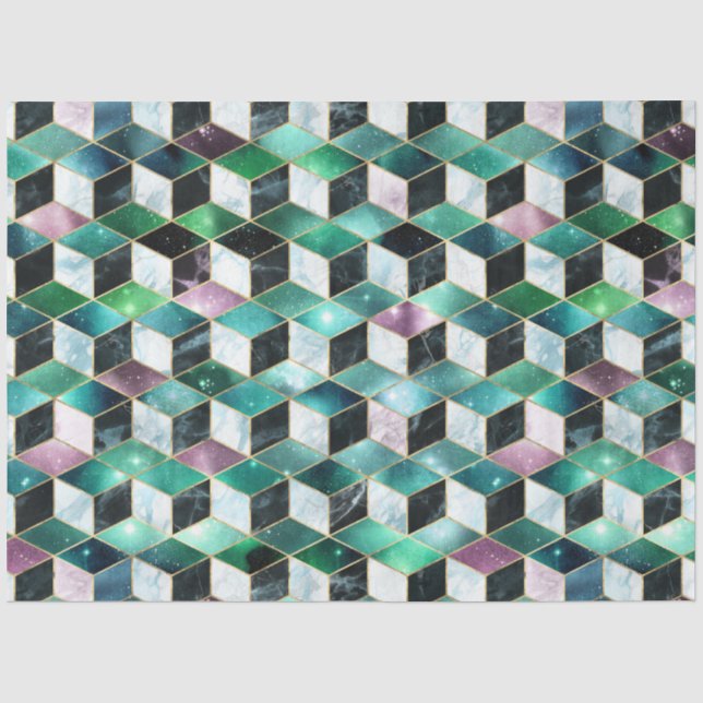 Entwurf der Serie Isometric Galaxy 3 Seidenpapier (Vorderseite)