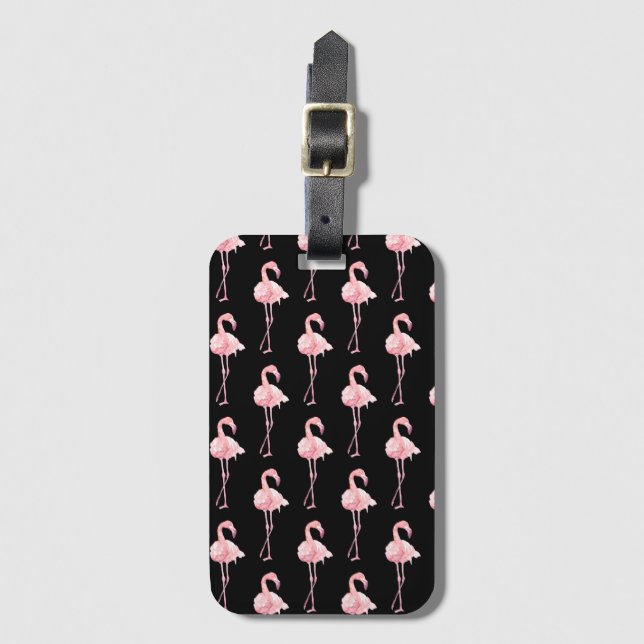 Entwurf der Serie "Tender Flamingo" 2 Gepäckanhänger (Vorderseite Vertikal)
