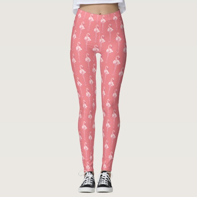 Entwurf der Serie "Tender Flamingo" 2 Leggings (Vorderseite)