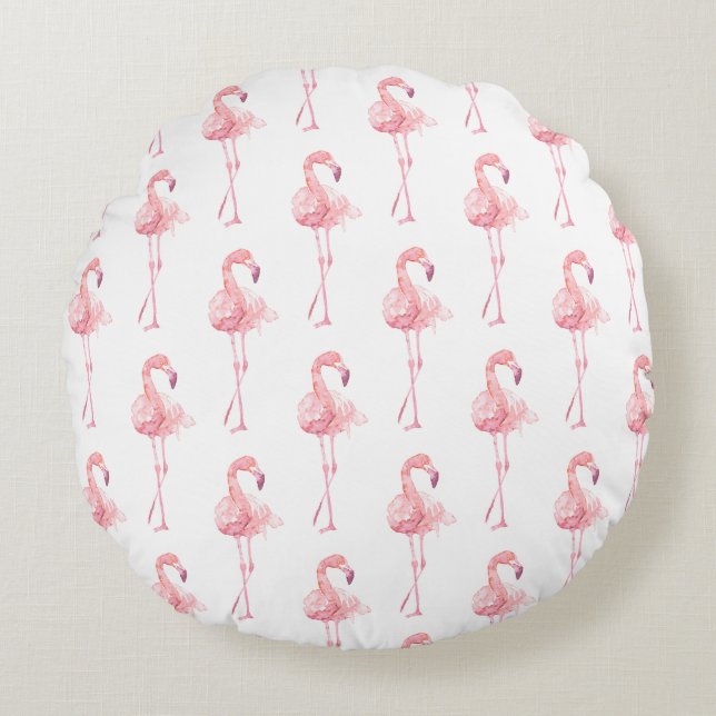 Entwurf der Serie "Tender Flamingo" 2 Rundes Kissen (Vorderseite)