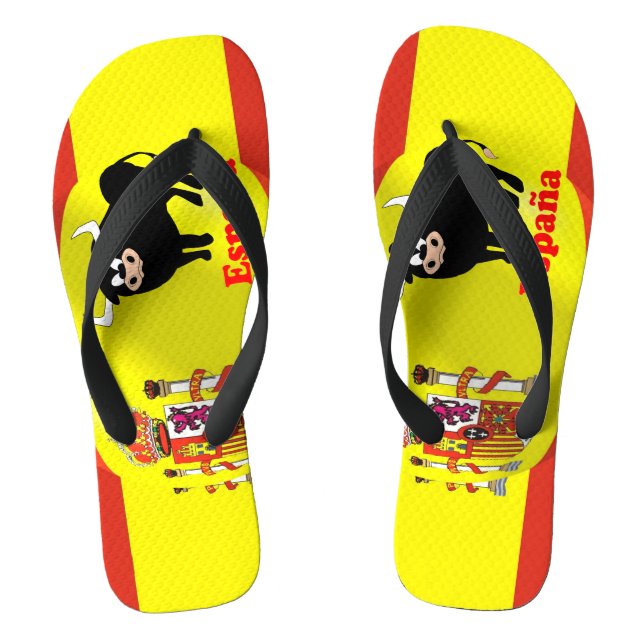Entwurf der spanischen Bullenflagge Flip Flops (Fußbett)