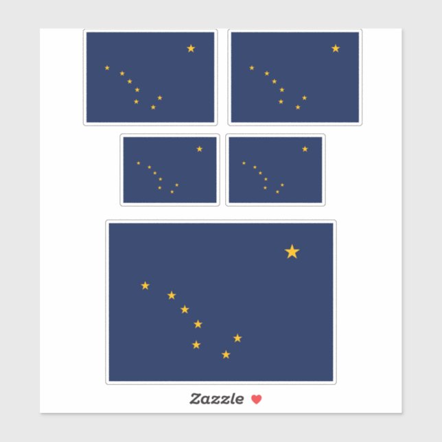 Entwurf der Staatsflagge Alaska Aufkleber (Blatt)