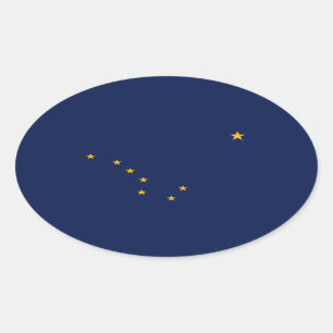 Entwurf der Staatsflagge Alaska Ovaler Aufkleber