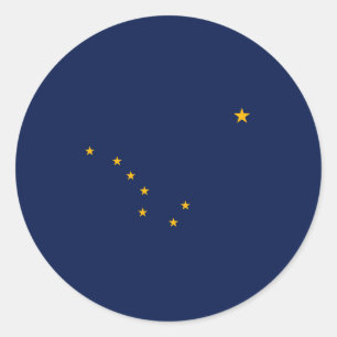 Entwurf der Staatsflagge Alaska Runder Aufkleber