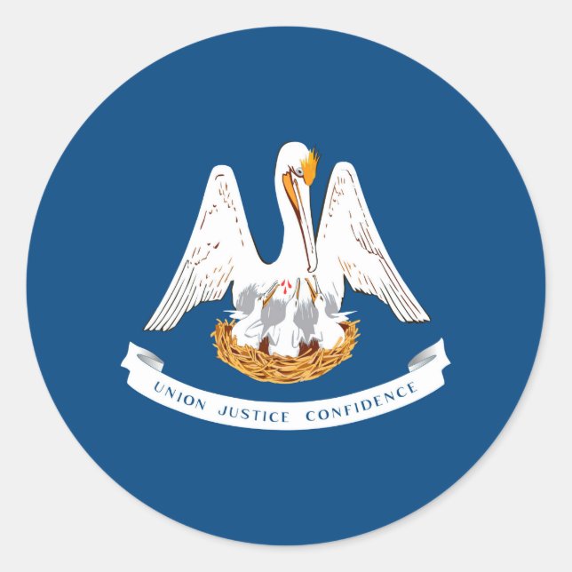 Entwurf der Staatsflagge in Louisiana Runder Aufkleber (Vorderseite)