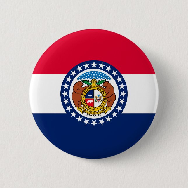 Entwurf der Staatsflagge in Missouri Button (Vorderseite)
