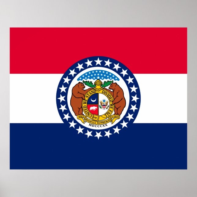 Entwurf der Staatsflagge in Missouri Poster (Vorne)
