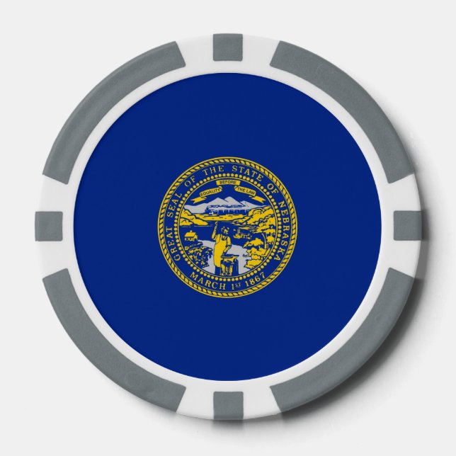 Entwurf der Staatsflagge in Nebraska Pokerchips (Vorderseite)