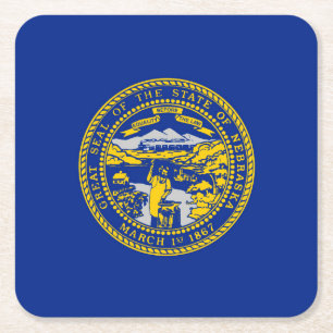 Entwurf der Staatsflagge in Nebraska Rechteckiger Pappuntersetzer