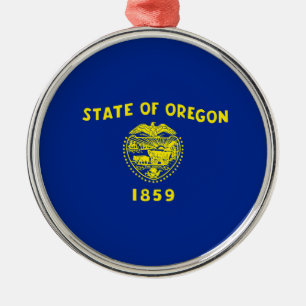 Entwurf der Staatsflagge in Oregon Silbernes Ornament