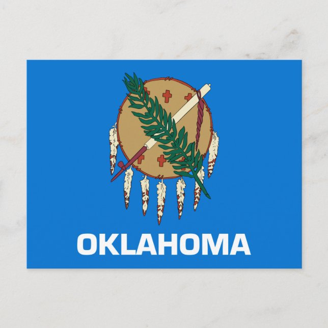Entwurf der Staatsflagge Oklahoma Postkarte (Vorderseite)