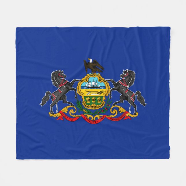 Entwurf der Staatsflagge Pennsylvania Fleecedecke (Vorderseite (Horizontal))