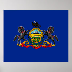 Entwurf der Staatsflagge Pennsylvania Poster
