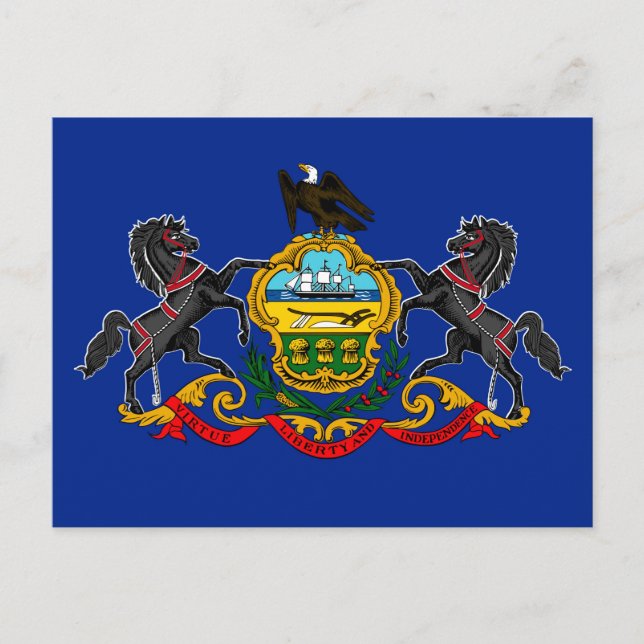Entwurf der Staatsflagge Pennsylvania Postkarte (Vorderseite)