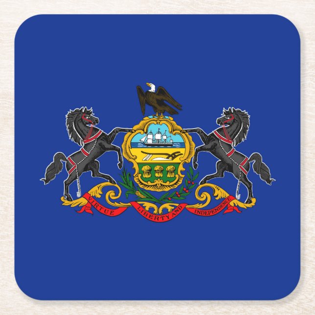 Entwurf der Staatsflagge Pennsylvania Rechteckiger Pappuntersetzer (Vorderseite)